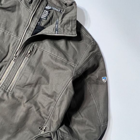 NWOT Kuhl Burr Jacket Mens Size Large Gunmetal Green Canvas Full Zip - Picture 2 of 11
